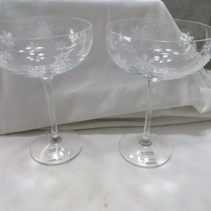 Kate Spade Bubbly Daisy Champagne Saucer Pair